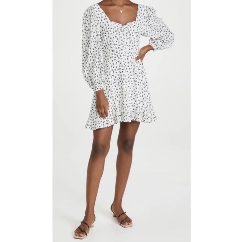 Faithfull the Brand Calla Mini Dress LA BLEU FLORAL PRINT